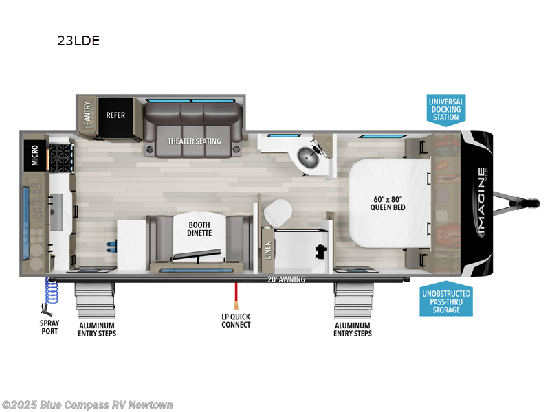 Call now about this 2025 Grand Design Imagine XLS 23LDE! 2025 Grand Design Imagine XLS 23LDE - New Travel Trailer For Sale by Blue Compass RV Newtown in Newtown, Connecticut features Slideout