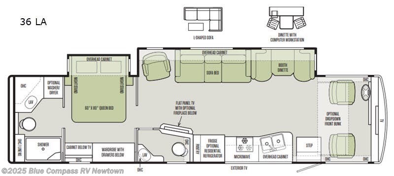 Call now about this 2019 Tiffin Open Road Allegro 36 LA! 2019 Tiffin Open Road Allegro 36 LA - Used Class A For Sale by Blue Compass RV Newtown in Newtown, Connecticut features Slideout