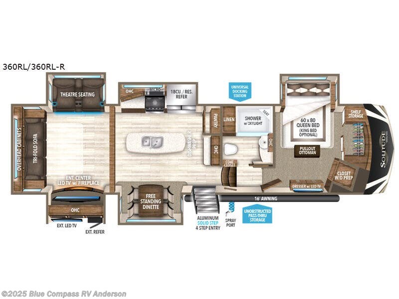 Call now about this 2017 Grand Design Solitude 360RL! 2017 Grand Design Solitude 360RL - Used Fifth Wheel For Sale by Blue Compass RV Anderson in Anderson, California features Slideout