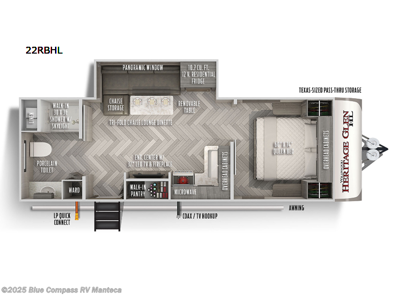 Call now about this 2022 Forest River Wildwood Heritage Glen Hyper-Lyte 22RBHL! 2022 Forest River Wildwood Heritage Glen Hyper-Lyte 22RBHL - Used Travel Trailer For Sale by Blue Compass RV Manteca in Manteca, California features Slideout