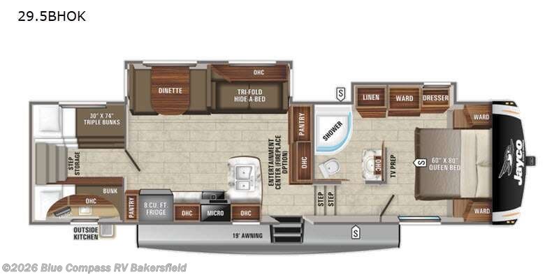 Call now about this 2021 Jayco Eagle HT 29.5BHOK! 2021 Jayco Eagle HT 29.5BHOK - Used Fifth Wheel For Sale by Blue Compass RV Bakersfield in Bakersfield, California features Slideout