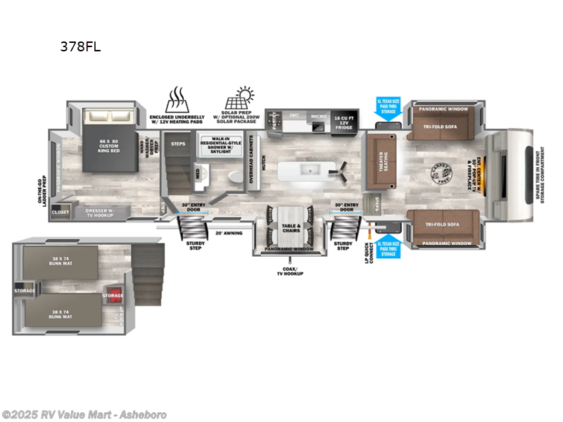 Call now about this 2026 Forest River Wildwood Heritage Glen 378FL! 2026 Forest River Wildwood Heritage Glen 378FL - New Fifth Wheel For Sale by RV Value Mart - Asheboro in Franklinville, North Carolina features Slideout