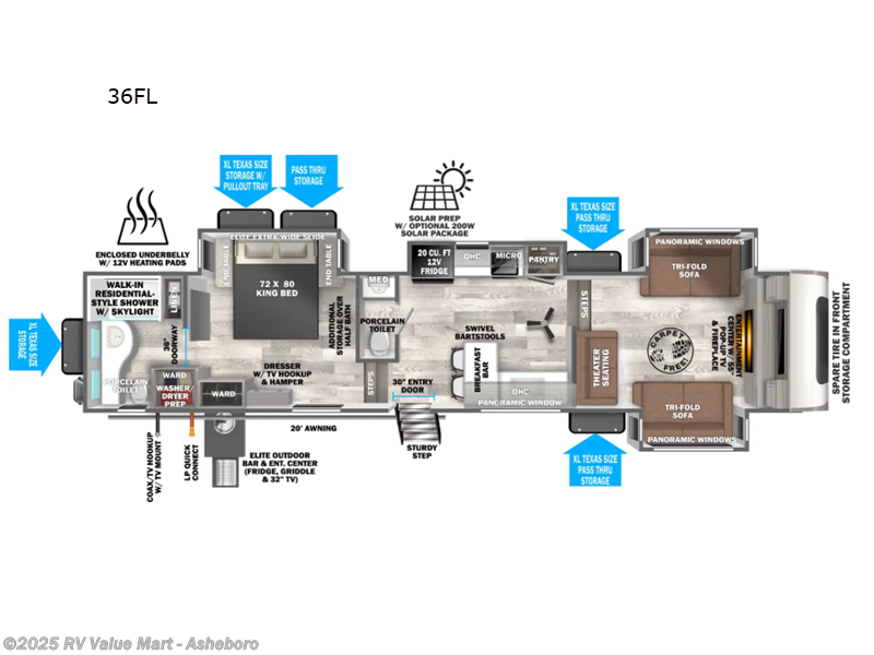 Call now about this 2026 Forest River Wildwood Heritage Glen Elite Series 36FL! 2026 Forest River Wildwood Heritage Glen Elite Series 36FL - New Fifth Wheel For Sale by RV Value Mart - Asheboro in Franklinville, North Carolina features Slideout