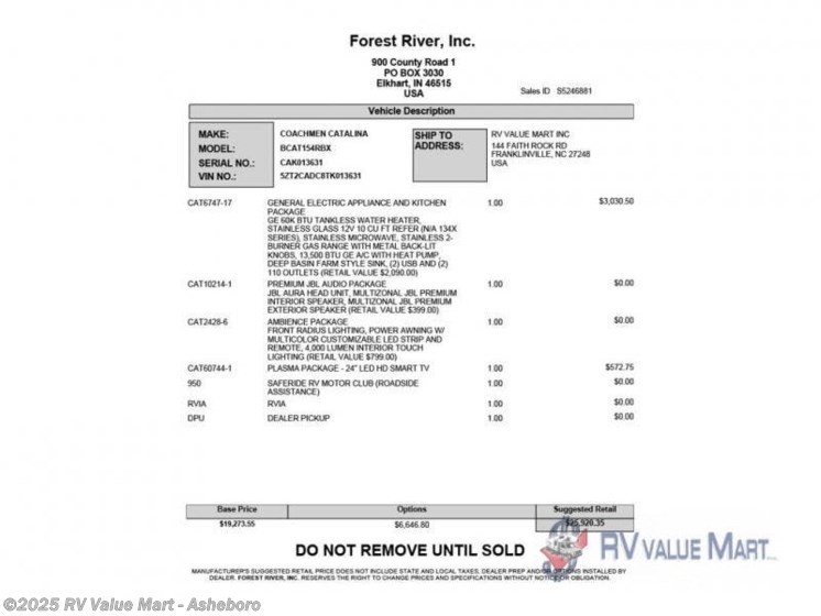 Email now about this 2026 Coachmen Catalina Summit Series 7 154RBX! New 2026 Coachmen Catalina Summit Series 7 154RBX available in Franklinville, North Carolina