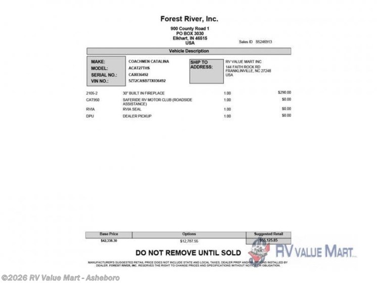 Email now about this 2026 Coachmen Catalina Trail Blazer 27THS! New 2026 Coachmen Catalina Trail Blazer 27THS available in Franklinville, North Carolina