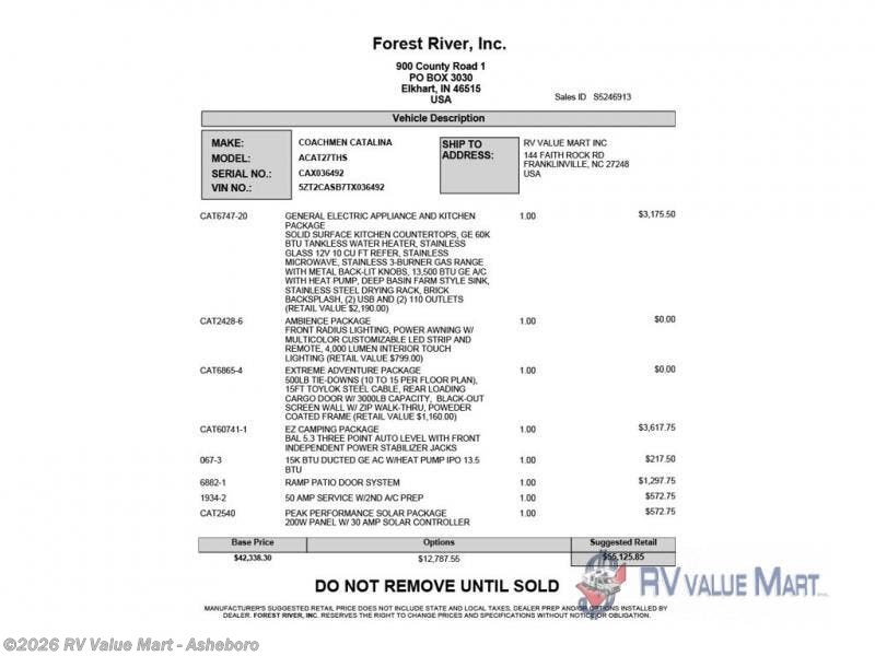 New 2026 Coachmen Catalina Trail Blazer 27THS available in Franklinville, North Carolina