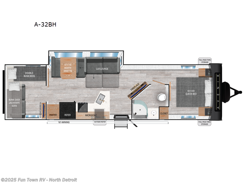 Call now about this 2024 Cruiser RV Avenir A-32BH! 2024 Cruiser RV Avenir A-32BH - New Travel Trailer For Sale by Fun Town RV - North Detroit in North Branch, Michigan features Slideout