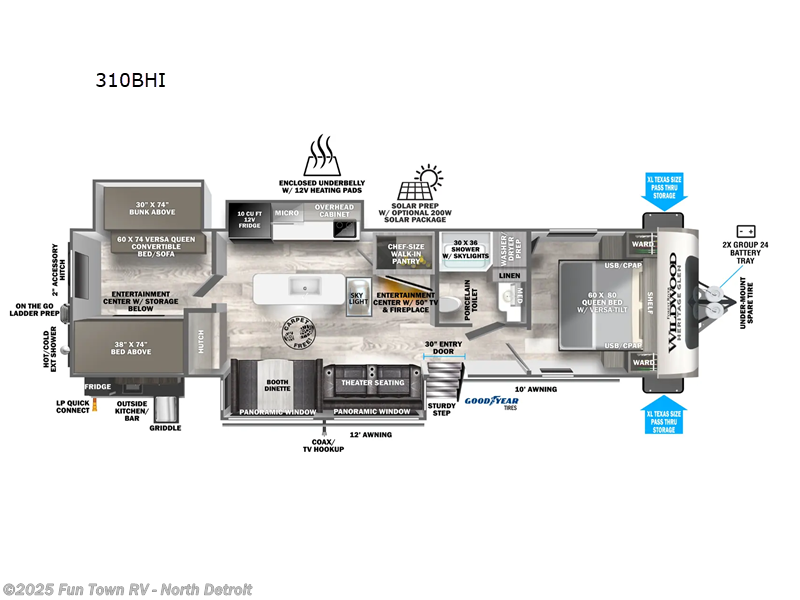 Call now about this 2024 Forest River Wildwood Heritage Glen 310BHI! 2024 Forest River Wildwood Heritage Glen 310BHI - Used Travel Trailer For Sale by Fun Town RV - North Detroit in North Branch, Michigan features Slideout