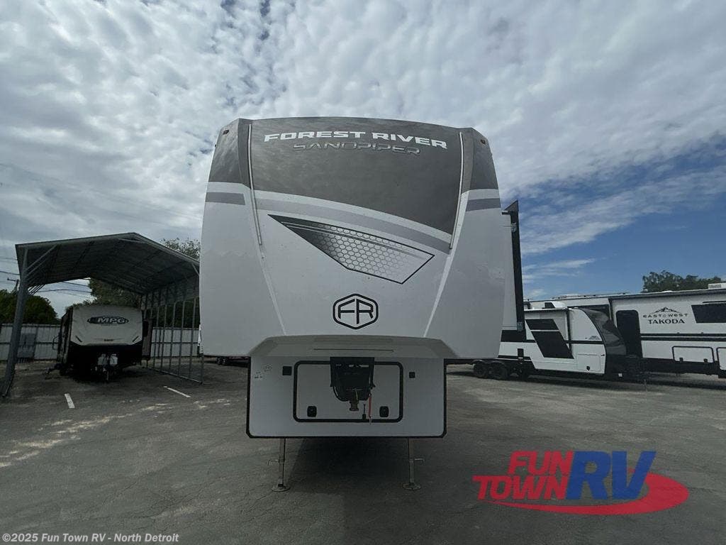 Email now about this 2026 Forest River Sandpiper 4003MB! New 2026 Forest River Sandpiper 4003MB available in North Branch, Michigan