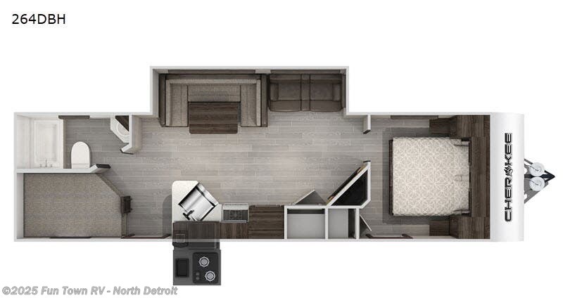 Call now about this 2020 Forest River Cherokee 264DBH! 2020 Forest River Cherokee 264DBH - Used Travel Trailer For Sale by Fun Town RV - North Detroit in North Branch, Michigan features Slideout