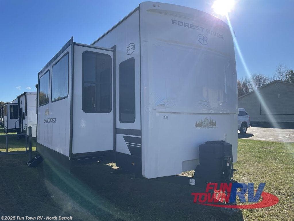 Email now about this 2026 Forest River Sandpiper Destination Trailers 389HBFL! New 2026 Forest River Sandpiper Destination Trailers 389HBFL available in North Branch, Michigan