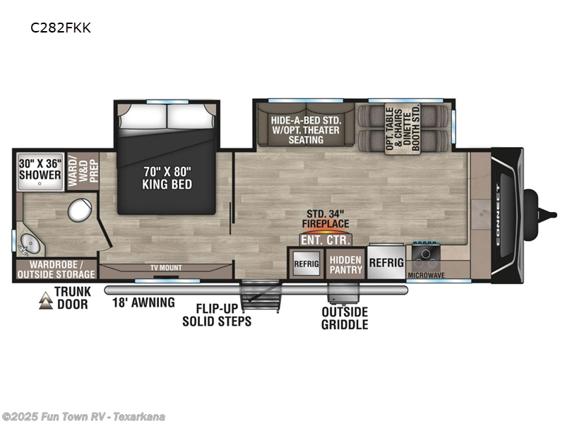 Call now about this 2025 K-Z Connect C282FKK! 2025 K-Z Connect C282FKK - New Travel Trailer For Sale by Fun Town RV - Texarkana in Texarkana, Arkansas features Slideout