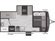 Call now about this 2026 Keystone Hideout Mini 176BH! Floorplan of 2026 Keystone Hideout Mini 176BH