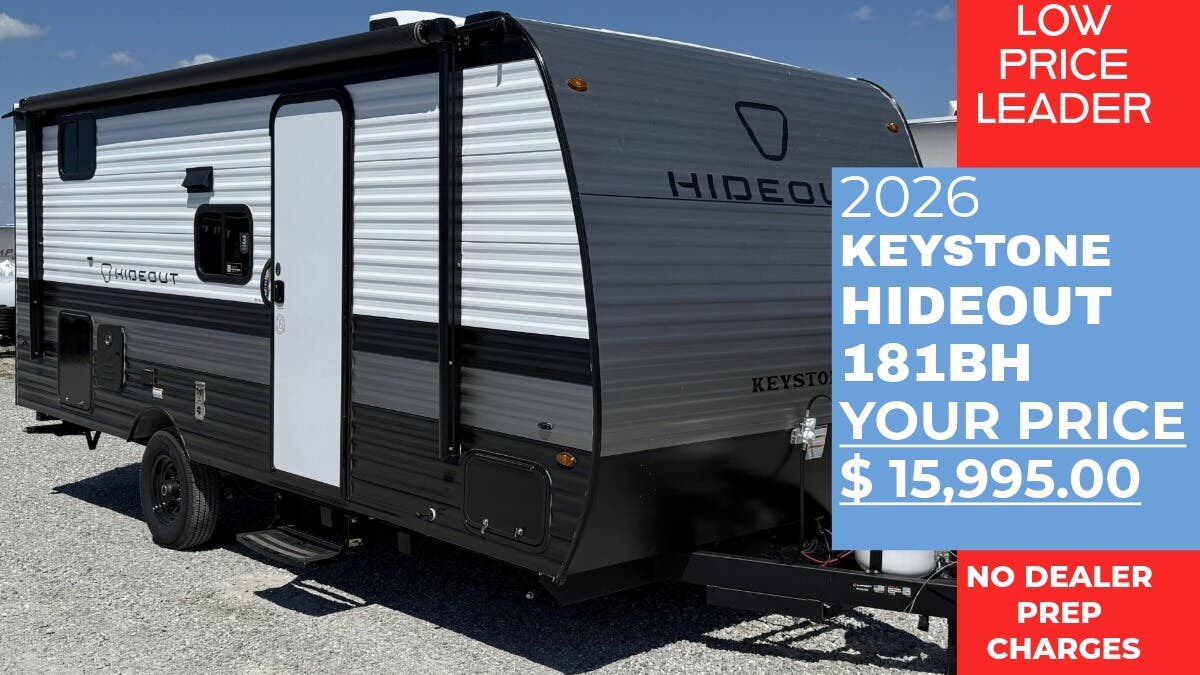 Email now about this 2026 Keystone Hideout Mini 181BH! New 2026 Keystone Hideout Mini 181BH available in Panama City, Florida