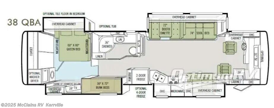 Call now about this 2014 Tiffin Allegro Red 38QBA! FLOOR PLAN