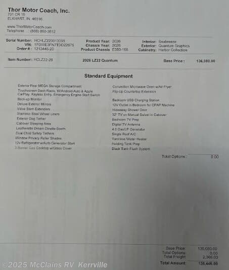 New 2026 Thor Motor Coach Quantum LZ22 available in Kerrville, Texas