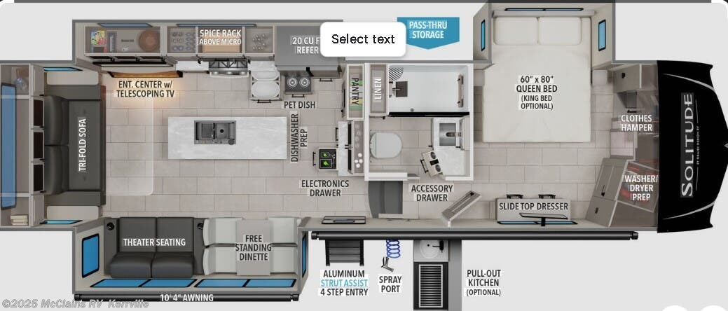 Call now about this 2022 Grand Design Solitude 382WB! LAYOUT