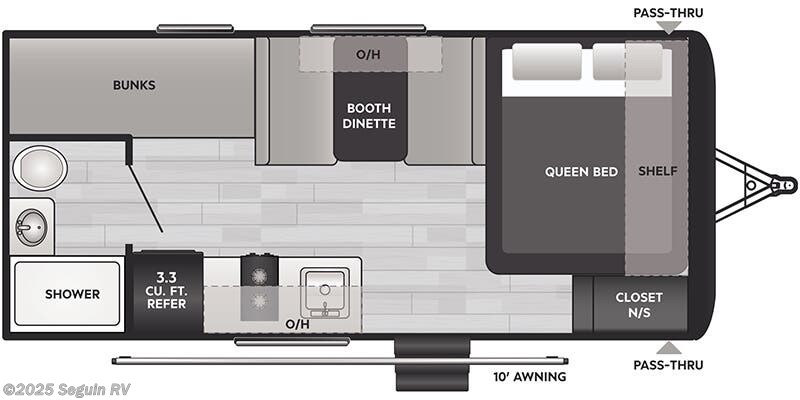 Floorplan of 2025 Keystone Hideout Sport 175BH