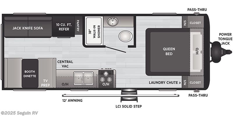 Floorplan of 2022 Keystone Hideout East 202RD