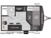 Call now about this 2026 Keystone Hideout Mini 131RK! Floorplan of 2026 Keystone Hideout Mini 131RK