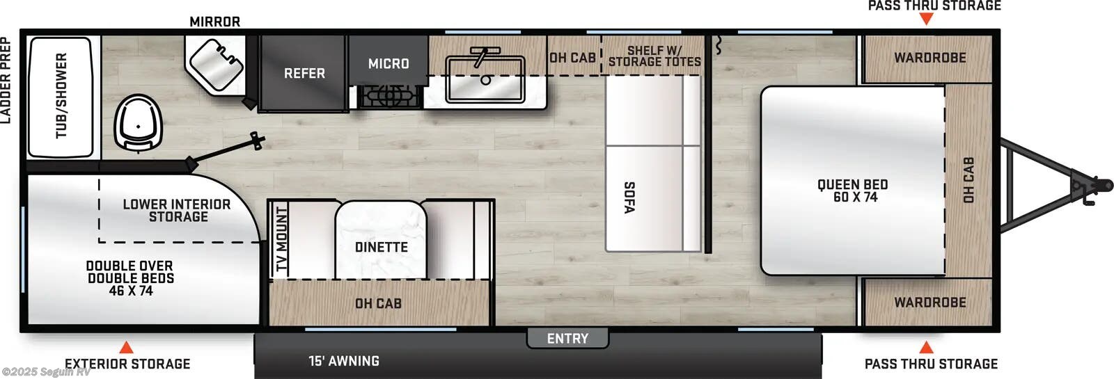 Call now about this 2026 Coachmen Catalina Summit Series 8 261BH! Floorplan of 2026 Coachmen Catalina Summit Series 8 261BH