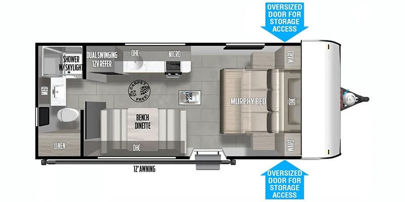 Floorplan of 2025 Forest River Salem FSX 167RBK