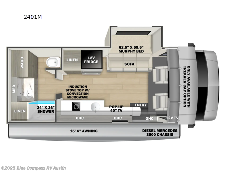 Call now about this 2025 Forest River Forester MBS 2401M! 2025 Forest River Forester MBS 2401M - New Class C For Sale by Blue Compass RV Austin in Buda, Texas features Slideout
