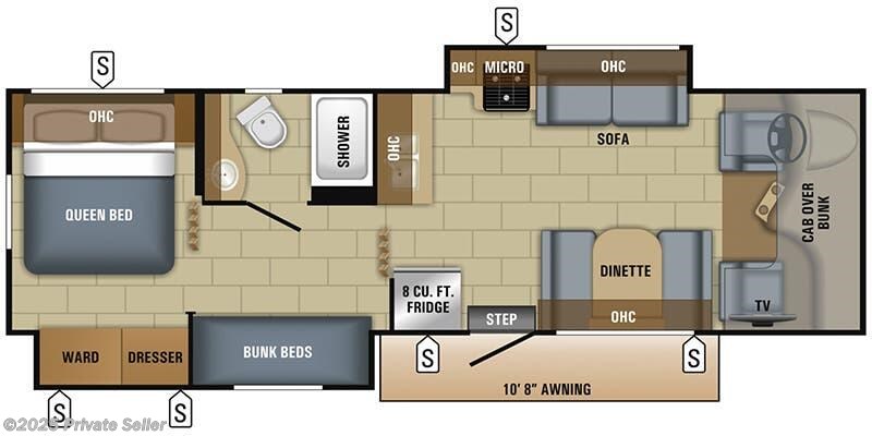 Floorplan of 2018 Jayco Redhawk 31XL Bunkhouse