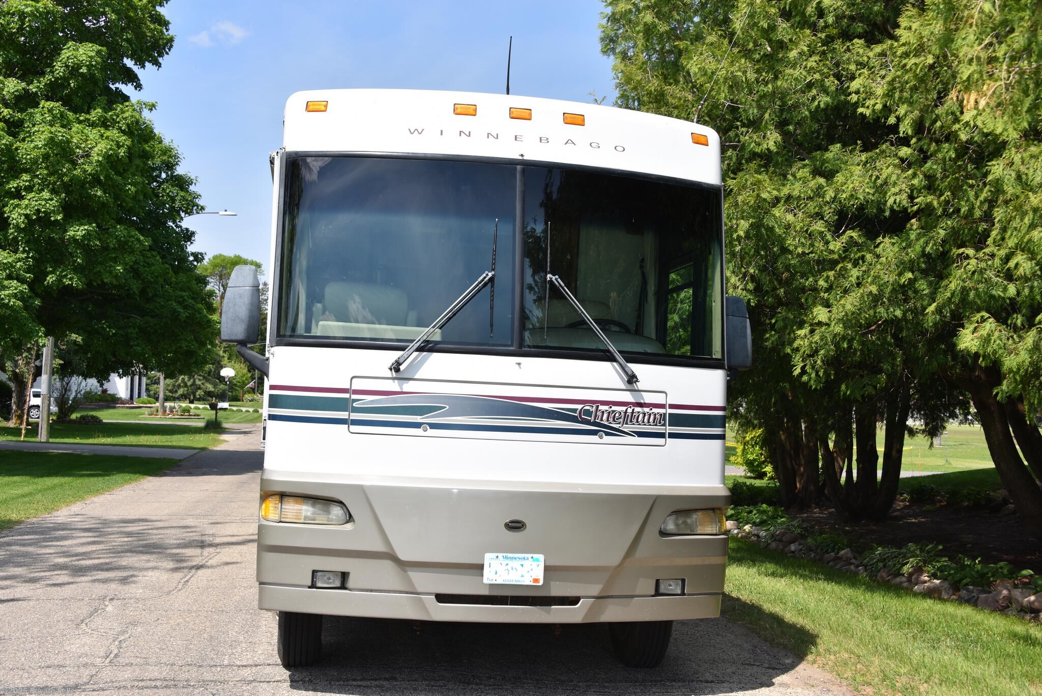 Used 2000 Winnebago Chieftain Rear bedroom with full queen bed. One slide out. available in Morristown, Minnesota