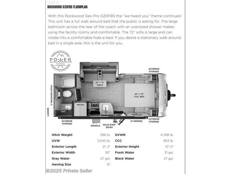 Email now about this 2023 Forest River Rockwood FRONT BED! Used 2023 Forest River Rockwood FRONT BED available in Edmond, Oklahoma