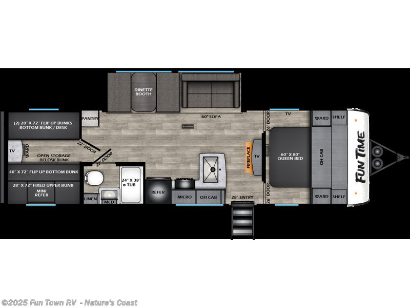 Call now about this 2026 CrossRoads Fun Time 28QB! 2026 CrossRoads Fun Time 28QB - New Travel Trailer For Sale by Fun Town RV - Nature's Coast in Crystal River, Florida
