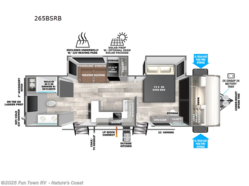 Call now about this 2025 Forest River Salem Hemisphere 265BSRB! 2025 Forest River Salem Hemisphere 265BSRB - New Travel Trailer For Sale by Fun Town RV - Nature's Coast in Crystal River, Florida features Slideout