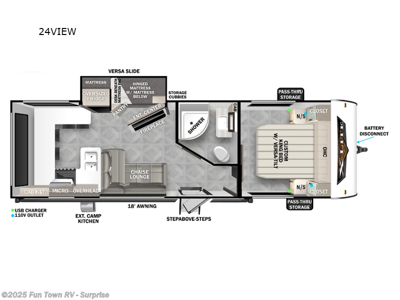 Call now about this 2024 Forest River Wildwood X-Lite 24VIEW! 2024 Forest River Wildwood X-Lite 24VIEW - Used Travel Trailer For Sale by Fun Town RV - Surprise in Surprise, Arizona features Slideout