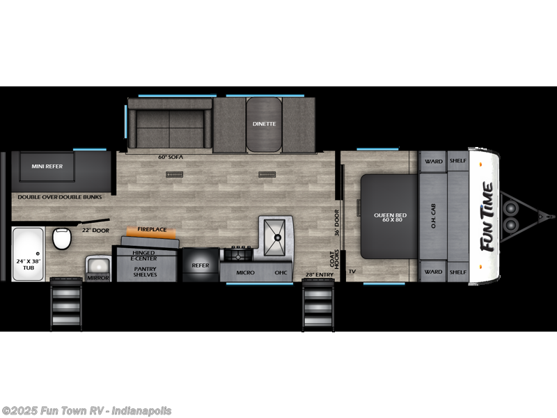 Call now about this 2026 CrossRoads Fun Time 27BH! 2026 CrossRoads Fun Time 27BH - New Travel Trailer For Sale by Fun Town RV - Indianapolis in EDINBURGH, Indiana