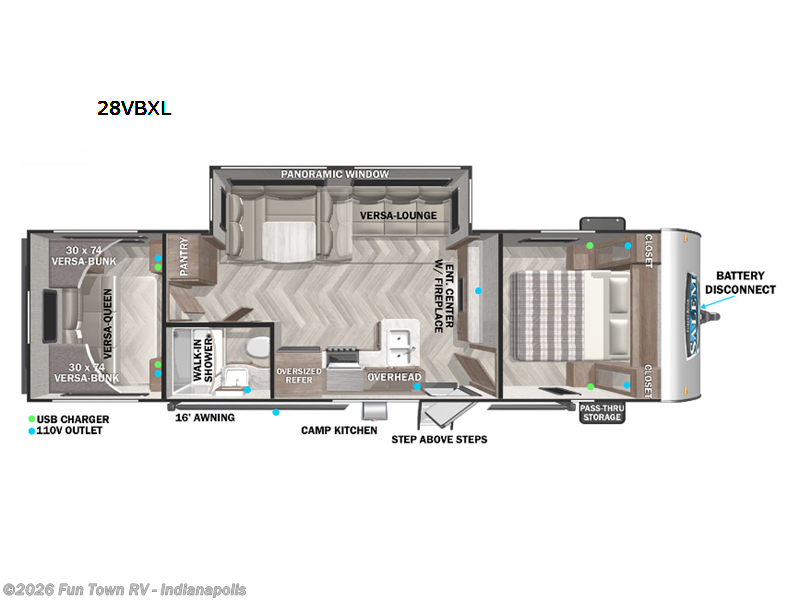 Call now about this 2022 Forest River Salem Cruise Lite 28VBXL! 2022 Forest River Salem Cruise Lite 28VBXL - Used Travel Trailer For Sale by Fun Town RV - Indianapolis in EDINBURGH, Indiana features Slideout