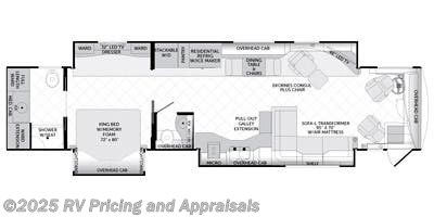 Floorplan of 2014 American Coach American Tradition 42G Located in Texarkana, AR