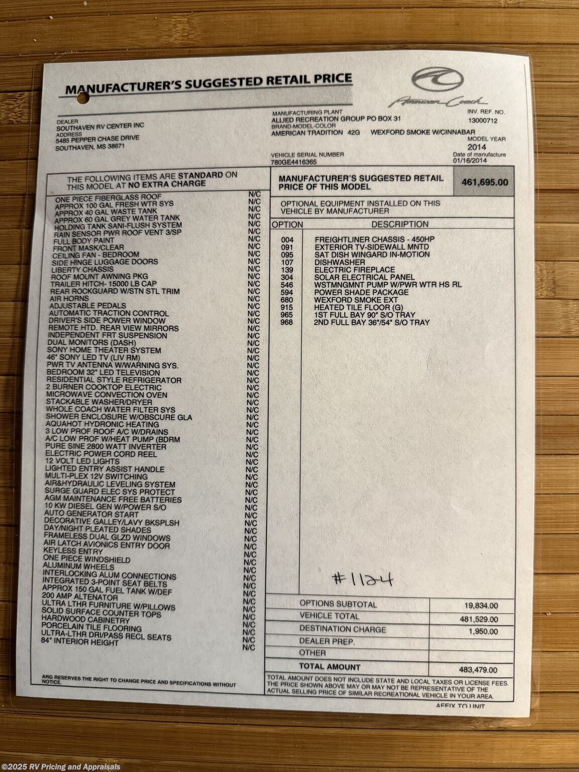 Used 2014 American Coach American Tradition 42G Located in Texarkana, AR available in , Florida