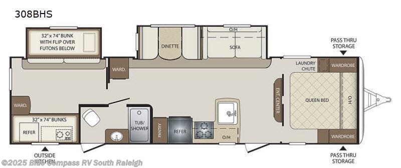 Call now about this 2018 Keystone Bullet 308BHS! 2018 Keystone Bullet 308BHS - Used Travel Trailer For Sale by Blue Compass RV South Raleigh in Benson, North Carolina features Slideout