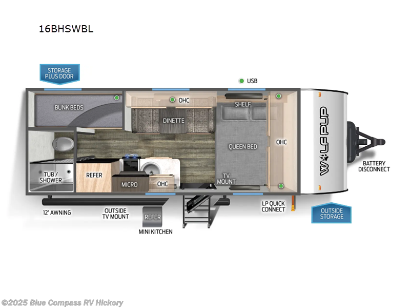 Call now about this 2025 Forest River Cherokee Wolf Pup Black Label 16BHSWBL! 2025 Forest River Cherokee Wolf Pup Black Label 16BHSWBL - New Travel Trailer For Sale by Blue Compass RV Hickory in Claremont, North Carolina