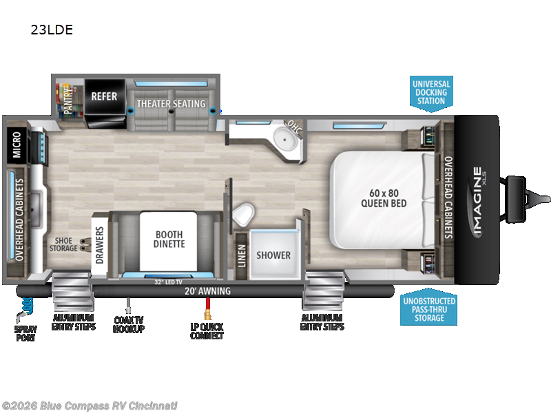Call now about this 2023 Grand Design Imagine XLS 23LDE! 2023 Grand Design Imagine XLS 23LDE - Used Travel Trailer For Sale by Blue Compass RV Cincinnati in Cincinnati, Ohio features Slideout