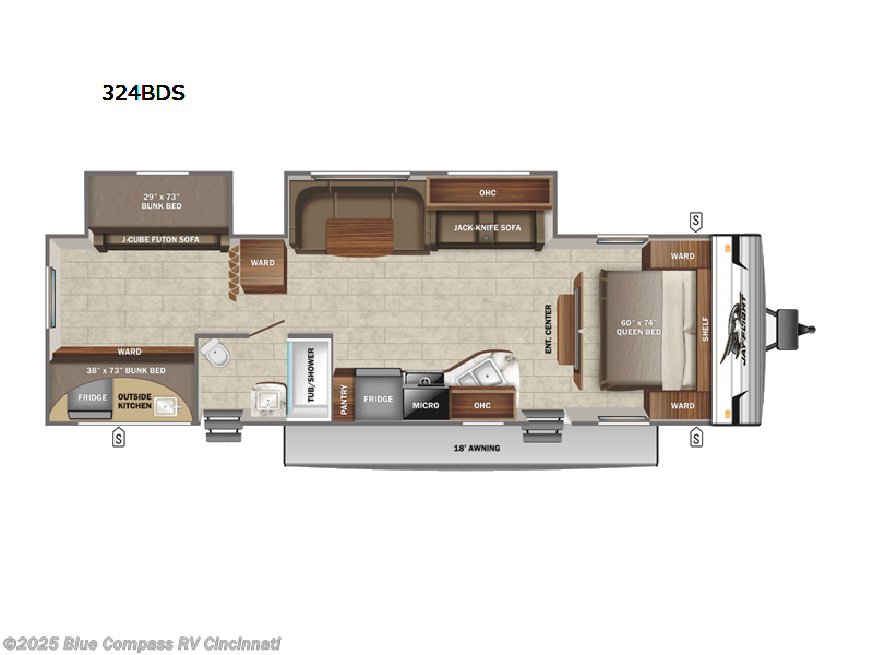Call now about this 2023 Jayco Jay Flight SLX 8 324BDS! 2023 Jayco Jay Flight SLX 8 324BDS - Used Travel Trailer For Sale by Blue Compass RV Cincinnati in Cincinnati, Ohio features Slideout