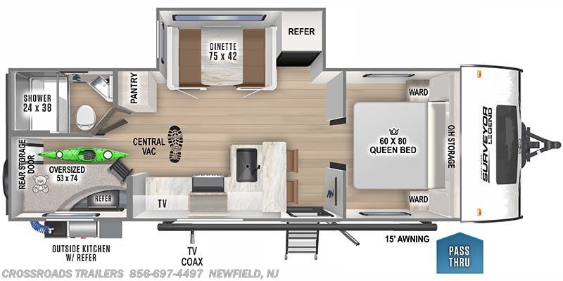Floorplan of 2025 Forest River Surveyor Legend 260BHLE