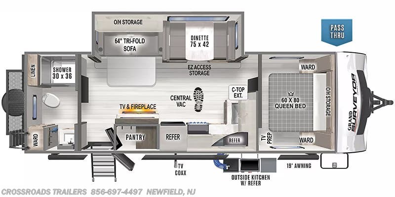 Floorplan of 2023 Forest River Grand Surveyor 267RBSS