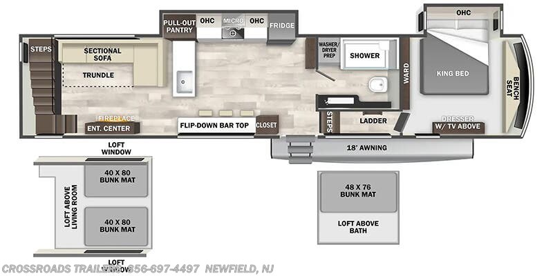 Floorplan of 2025 Forest River Cedar Creek Cottage 41FWC