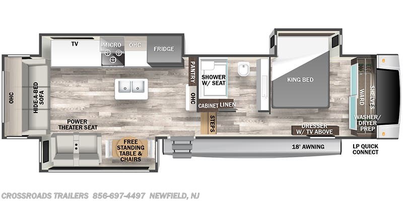 Floorplan of 2023 Forest River Cedar Creek Experience 3425RL