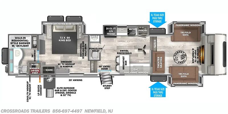 Floorplan of 2025 Forest River Salem Hemisphere Elite 36FL