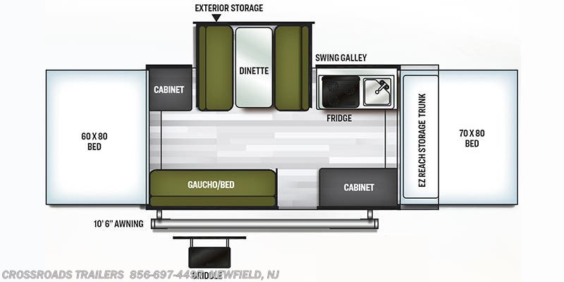 Floorplan of 2022 Forest River Rockwood Extreme Sports Package 2318ESP