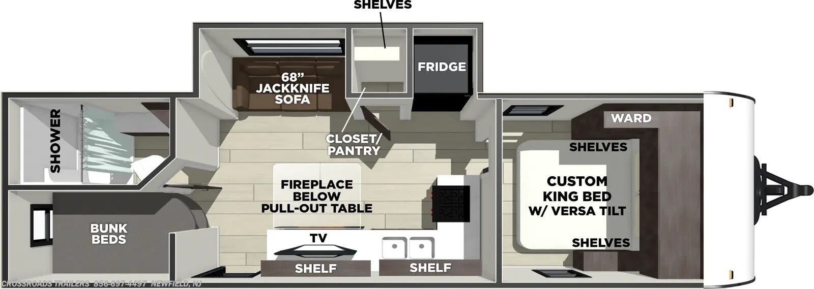 Floorplan of 2026 Forest River Salem 260ICE
