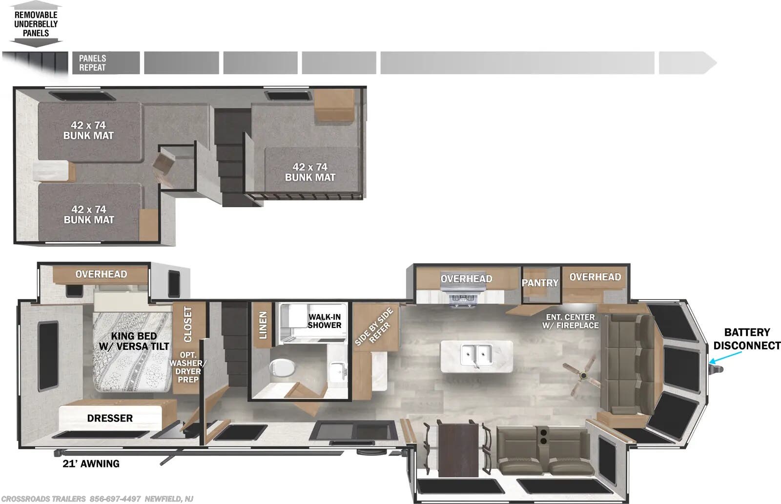 Call now about this 2026 Forest River Salem Grand Villa 42FLDL! Floorplan of 2026 Forest River Salem Grand Villa 42FLDL