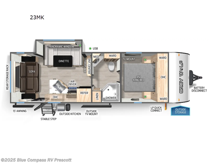 Email now about this 2025 Forest River Cherokee Grey Wolf 23MK! New 2025 Forest River Cherokee Grey Wolf 23MK available in Prescott, Arizona